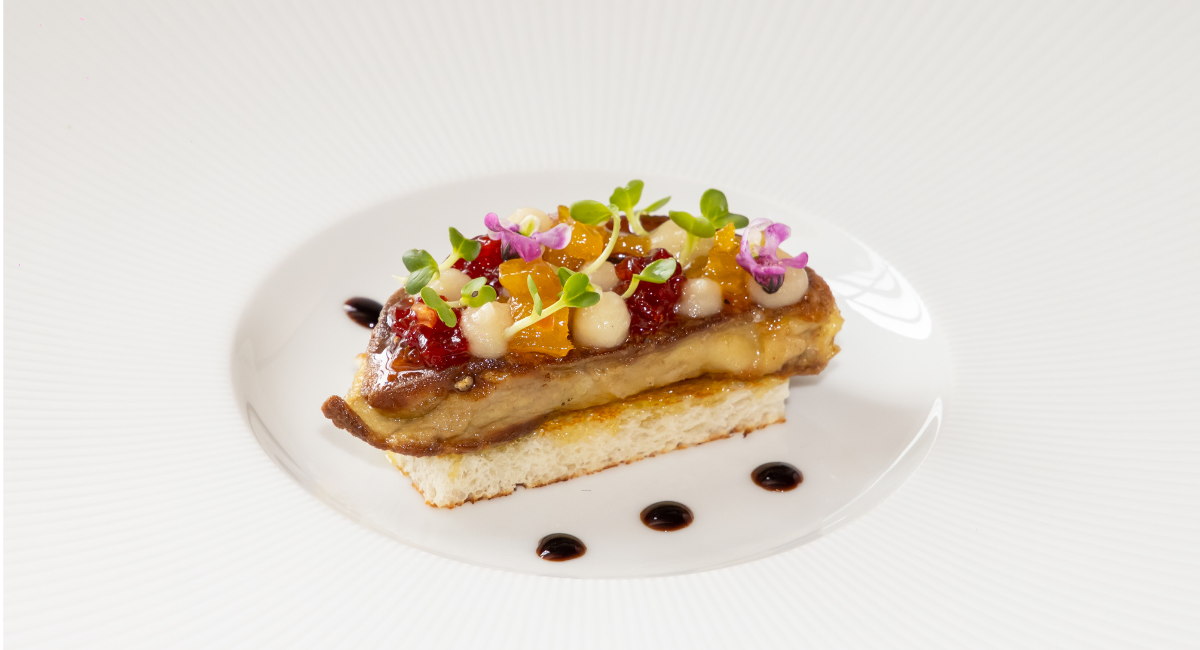 Cêpes et foie gras de canard snakés