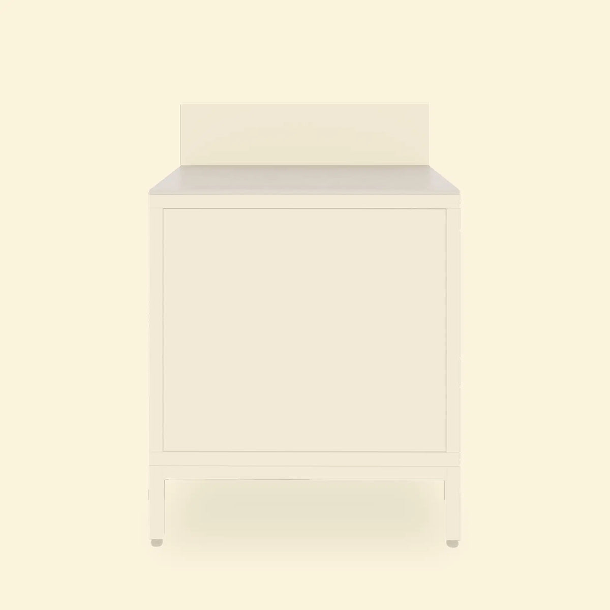 Modulo Pilotis con piano di lavoro classico in ceramica bianca.
::visuel:creme