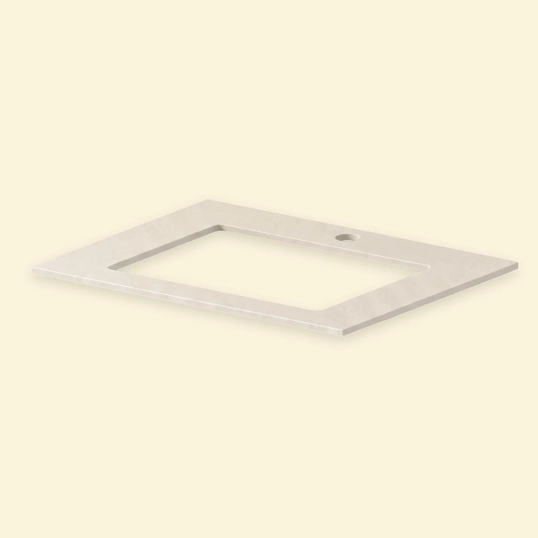 Plan de travail en céramique blanc crème avec découpe pour évier et robinet Pilotis
::visuel:creme