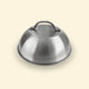 Coperchio di cottura in acciaio inox su sfondo uniforme, accessorio per plancha che crea un effetto forno e mantiene il calore.